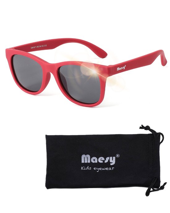 Maesy Kinder Zonnebril Yuki - 6 t/m 12 jaar - Flexibel - UV400 Bescherming - Zonnebril Kind - Rood van Maesy