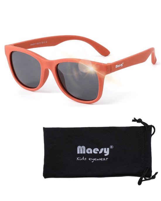 Maesy Kinder Zonnebril Yuki - 6 t/m 12 jaar - Flexibel - UV400 Bescherming - Zonnebril Kind - Terracotta Brique van Maesy