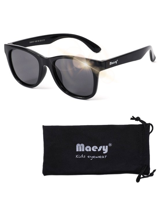 Maesy Kinder Zonnebril Yuki - 6 t/m 12 jaar - Flexibel - UV400 Bescherming - Zonnebril Kind - Zwart van Maesy