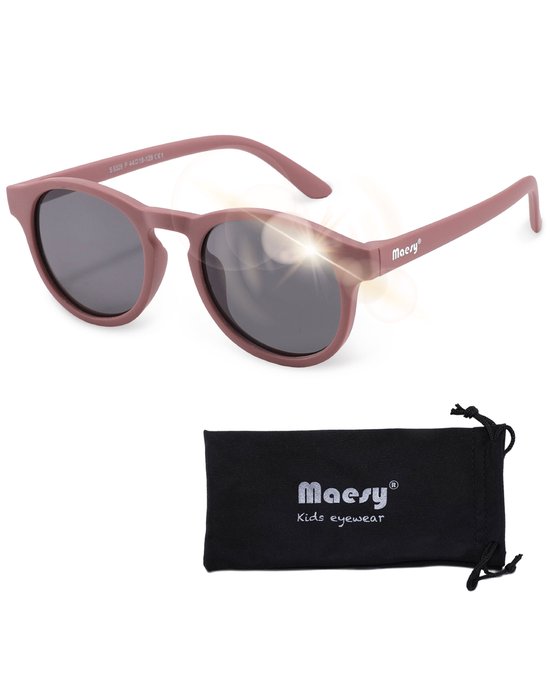 Maesy - kinderzonnebril Faela - 3-6 jaar - flexibel buigbaar - gepolariseerde UV400 bescherming - peuters en kleuters - jongens en meisjes - kinder zonnebril rond - paars van Maesy