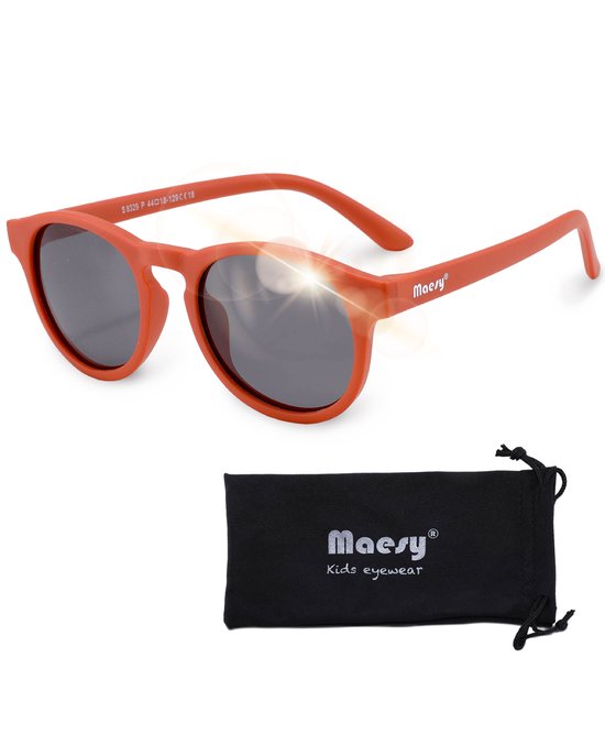 Maesy - kinderzonnebril Faela - 3-6 jaar - flexibel buigbaar - gepolariseerde UV400 bescherming - peuters en kleuters - jongens en meisjes - kinder zonnebril rond - terracotta brique van Maesy
