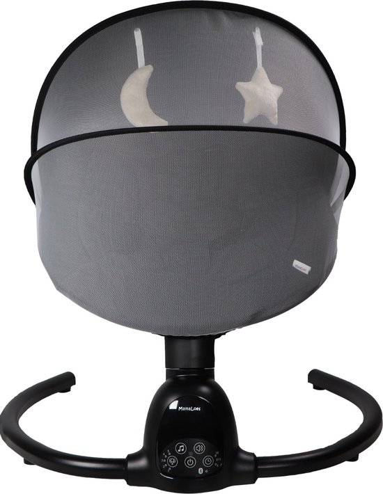 MamaLoes Noud - Elektrische Babyschommel - Baby Swing met Timer, Muziek, Bluetooth & Verstelbare Schommelsnelheid - Zwart van MamaLoes