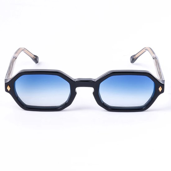 Mauro Cherner LIBERTÀ Nº1 - Zwart/Blauw - Zonnebril - Premium Polycarbonate van Merkloos