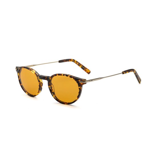 Mauro Cherner ROCCO Nº3 - Tortoise/Oranje - Zonnebril - Premium Italiaanse Acetaat van Merkloos