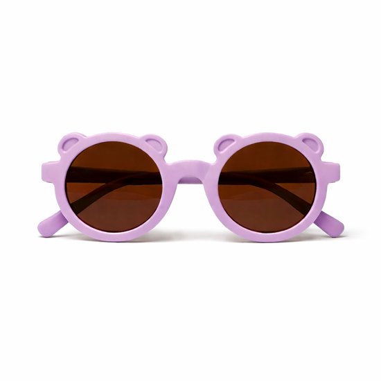 Meisjes zonnebril met Berenoortjes – Rond – UV Bescherming – Flexibel – 2-6 Jaar – Roze