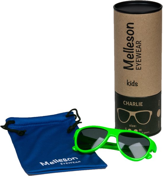 Melleson Eyewear - Kinderzonnebril Charlie 0-2 jaar - Groen - 100% UV-A en UV-B Bescherming - Inclusief Microvezel Pouch