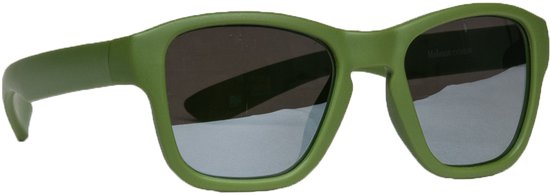 Melleson Eyewear - Kinderzonnebril Dani 3-7 jaar - maat M - Mosgroen met spiegelcoating glazen - Zonder brillenkoker van Melleson Eyewear