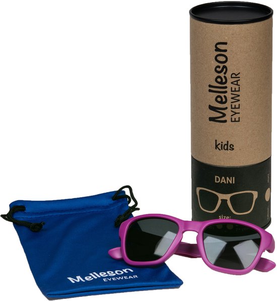 Melleson Eyewear - Kinderzonnebril Dani 3-7 jaar - maat M - Paars - Zonder brillenkoker van Melleson Eyewear
