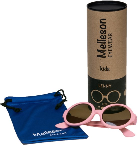 Melleson Eyewear - Kinderzonnebril Lenny 3-7 jaar - maat M - Roze - Zonder brillenkoker van Melleson Eyewear