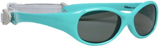 Melleson Eyewear - Kinderzonnebril Noah met band 0 - 1 jaar - maat S - aqua - Zonder brillenkoker van Melleson Eyewear