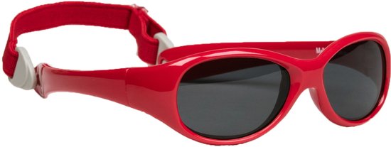 Melleson Eyewear - Kinderzonnebril Noah met band 0 - 1 jaar - maat S - rood - Zonder koker van Melleson Eyewear