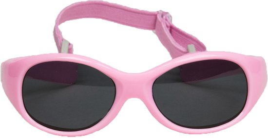 Melleson Eyewear - Kinderzonnebril Noah met band 2-4 jaar - maat M- Roze - Zonder brillenkoker van Melleson Eyewear