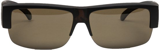 Melleson Eyewear overzet zonnebril bruin polariserend half randloos - overzetbril - overzetzonnebril van Melleson Eyewear