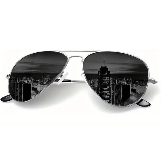 Men's polarized aviator sunglasses, men and women's fishing and driving sunglasses, metal frames with UV400 protection van Merkloos