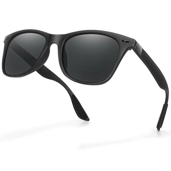 Men's polarized sunglasses, unisex, black retro sunglasses, UV protection for driving and fishing. van Merkloos