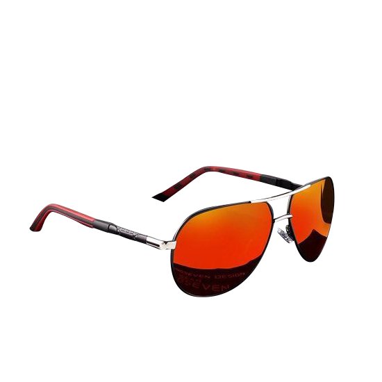 MIRO | KingSeven - Zonnebril Heren - Rood/Zwart - Zonnebril - Bril met Polariserende glazen - Pilotenbril - polarisatie filter UV400 van Mi