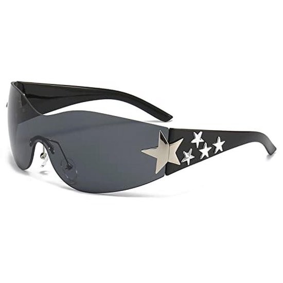 Modieuze oversized zonnebril zonder frame met UV400 bescherming voor dames en heren van Merkloos