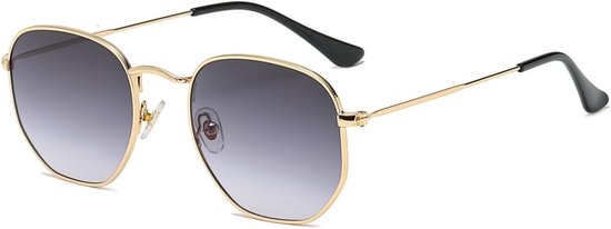 Modieuze Polygone Zonnebril Dames & Heren - Lichtgewicht Metalen Frame - UV-Bescherming van Merkloos