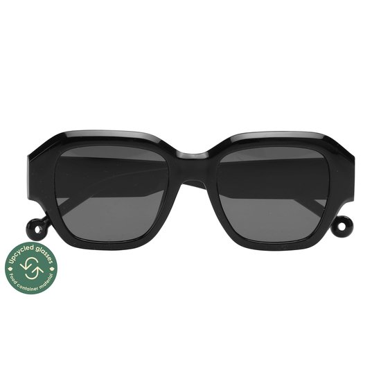 ™Monkeyglasses Birk 45 Black Sun - Zonnebril - 100% UV bescherming - Danish Design - 100% Upcycled van Monkeyglasses