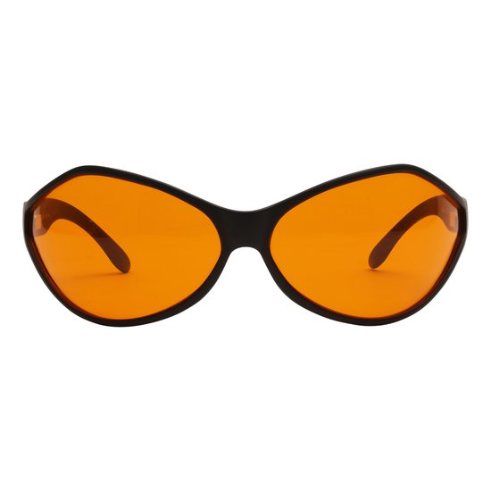 ™Monkeyglasses Bobo 45 Black ORANGE - Zonnebril - 100% UV bescherming - Danish Design - 100% Upcycled van Monkeyglasses