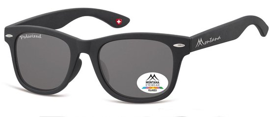 Montana 967- Kinder Zonnebril-Wayfarer-Zwart kunststof- Lensbreedte 46 mm van MontAna