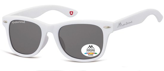 Montana 967A- Kinder Zonnebril-Wayfarer-Wit kunststof- Lensbreedte 46 mm van MontAna