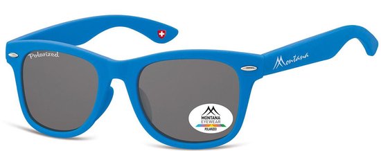 Montana 967C- Kinder Zonnebril-Wayfarer-Blauw kunststof- Lensbreedte 46 mm van Merkloos