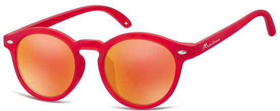 Montana CS73A- Kinder Zonnebril-Rond-Rood kunststof- Lensbreedte 43 mm van MontAna
