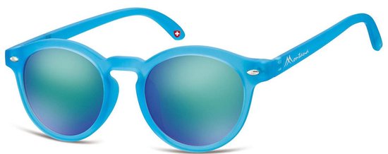 Montana CS73C- Kinder Zonnebril-Rond-Blauw kunststof- Lensbreedte 43 mm van MontAna