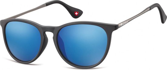 Montana MS24A - Zonnebril - Ovaal model - Zwart kunststof-Revo- Lensbreedte 53 mm van MontAna