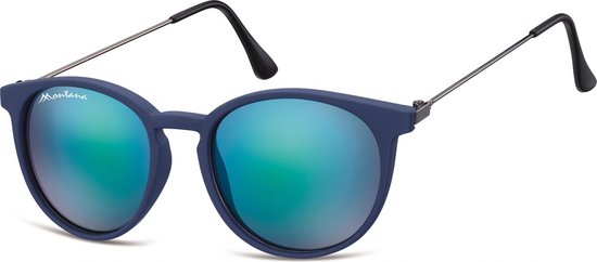Montana MS33A - Zonnebril - Ronde retro style - Mat Blauw - Lensbreedte 50 mm van MontAna