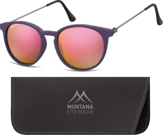 Montana MS33C - Zonnebril - Ronde retro style - Paars - Lensbreedte 50 mm van Montana.