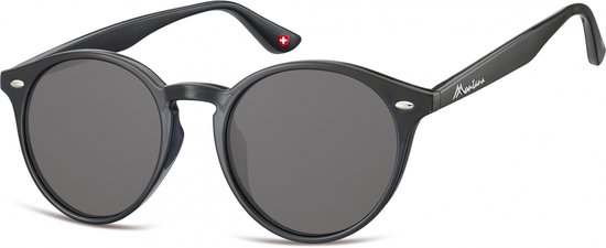 Montana S20 - Zonnebril -  Rond model - Zwart kunststof- Lensbreedte 57 mm