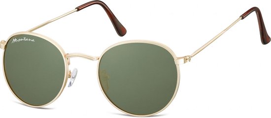 Montana - S92E - Zonnebril - Rond - Mat goud - Lensbreedte 49mm van MontAna