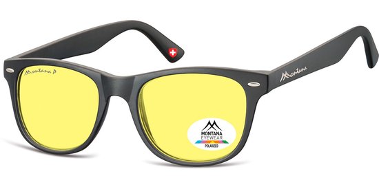 Montana Zonnebril Havana Unisex Vierkant Zwart / Geel (MP10Y) van Montana.
