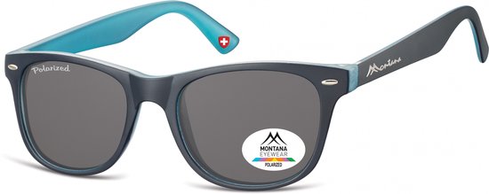 Montana Zonnebril Havana Unisex Vierkant Zwart/blauw (mp10)