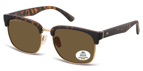 Montana Zonnebril Polarized Mat Havana / Glanzend Goud MP192D van Montana.