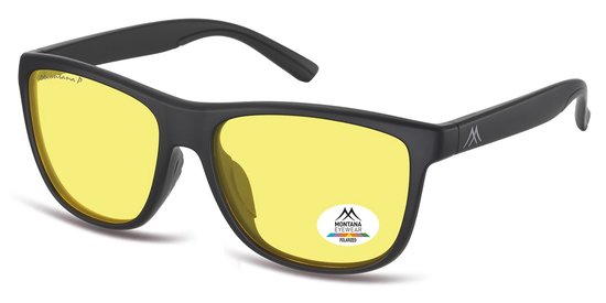 Montana Zonnebril Polarized Zwart / Geel glas MP199D van Montana.