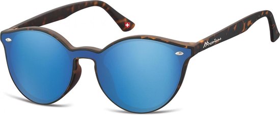 Montana Zonnebril Unisex Panto Gevlamd Bruin/blauw (ms46) van MontAna