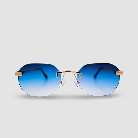 Montuurtjevoorjou - Bossa Gradient Blue - Zonnebrillen - Zonnebril heren en dames - Metaal - Blauw van Montuurtjevoorjou