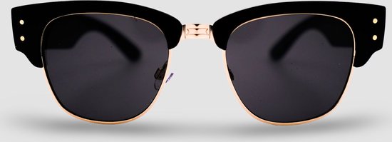 Montuurtjevoorjou - Boston Black - Ronde Zonnebril - Zonnebril heren en dames - Zwart van Montuurtjevoorjou