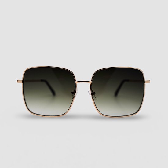 Montuurtjevoorjou - Capri Gradient Green - Zonnebril - Zonnebril Dames - Vierkant - Metaal - Gou van Montuurtjevoorjou