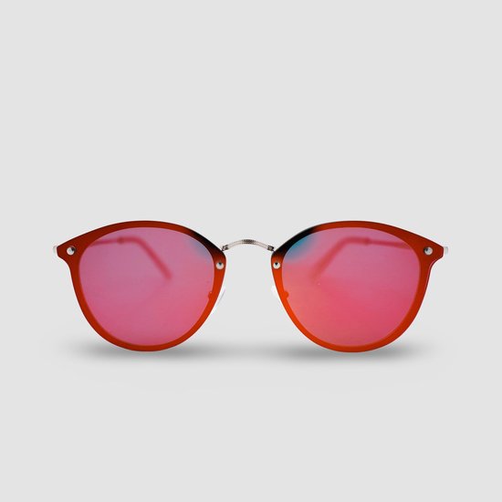 Montuurtjevoorjou - Dust Red - Zonnebril - Zonnebril heren en dames - Metaal - Zilver van Montuurtjevoorjou