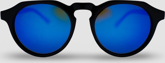 Montuurtjevoorjou - Luxor Blue - Zonnebril - Zonnebril Heren - Rond - Spiegel Glas - Blauw van Montuurtjevoorjou