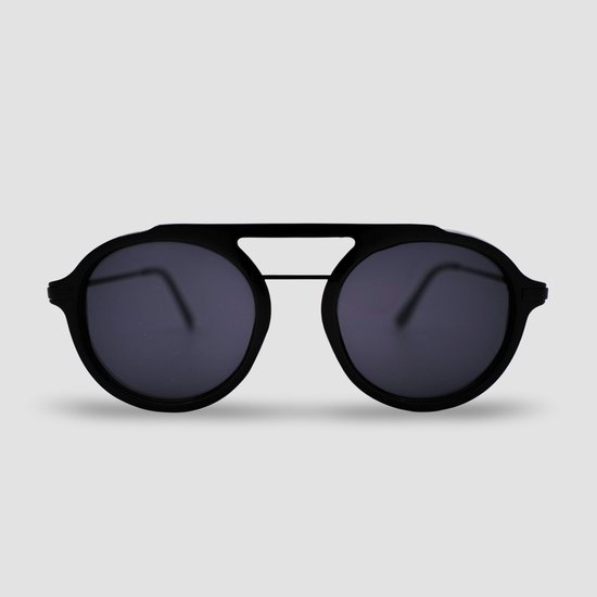 Montuurtjevoorjou - Manhattan Black - Zonnebril - Heren Zonnebril - Rond - Zwart van Montuurtjevoorjou