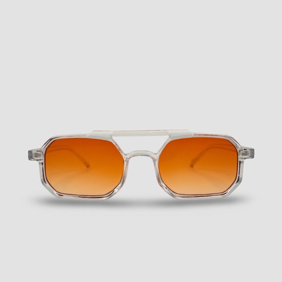 Montuurtjevoorjou - Orbit Orange - Zonnebril- Heren zonnebril - Oranje Zonnebril - Transparant van Merkloos