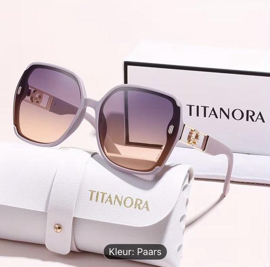 Mooie luxe stijlvolle zonnebril merk: Titanora kleur paars van Merkloos