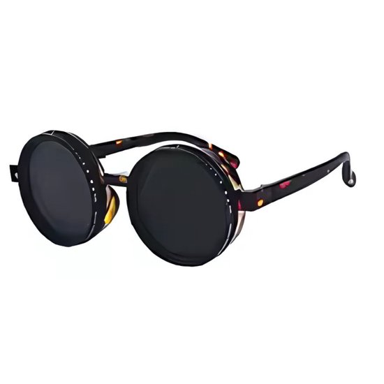 Mookes Ronde gepolariseerde zonnebril 1-9 versnellingen verstelbare tint zonnebril met ND-filterlenzen Amber van Merkloos