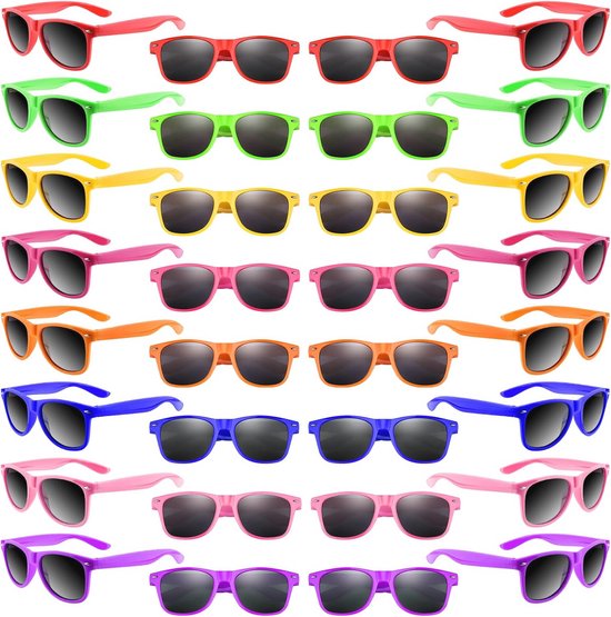 Morcheiong 8/16/32/48 Pack Kids Zonnebril Neon Kleuren Zonnebril, Zonnebril Feestartikelen Goody Bag Vullers Leuk Cadeau voor Verjaardagsfeestje Strand Zwembad Party van Merkloos
