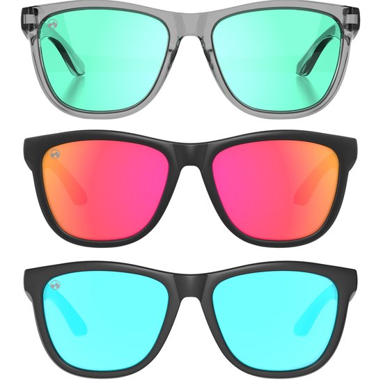 MowMow® 3-pack Zonnebril heren - Zonnebril dames - Gepolariseerd - X-CelLens - ZEUS collectie van MowMow